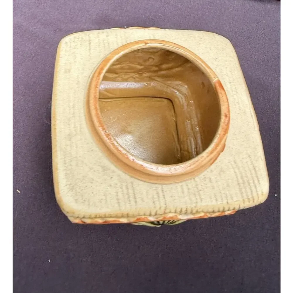 Vintage MCM 1960’s Owl Pottery Tea Jar With Cork Lid Rare!